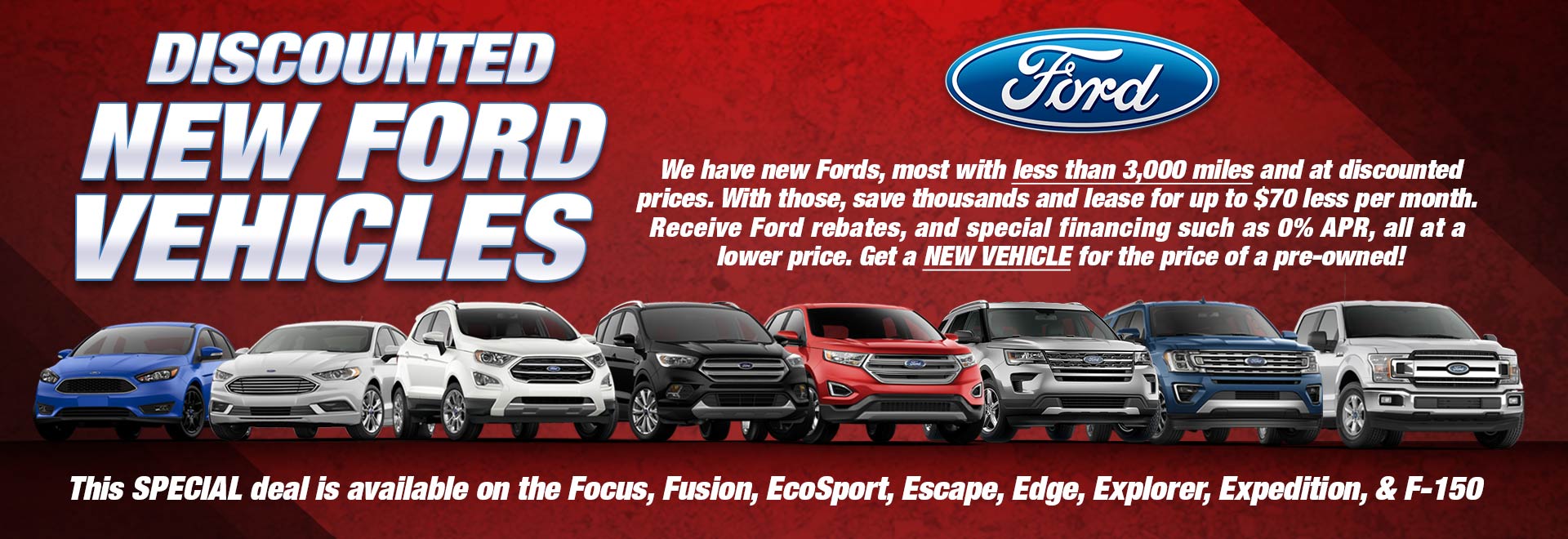 Discounted New Fords